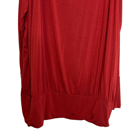 Boston Proper Womens Knit Top Large Dark Coral Cold Shoulder Long Sleeve - Picture 4 of 8